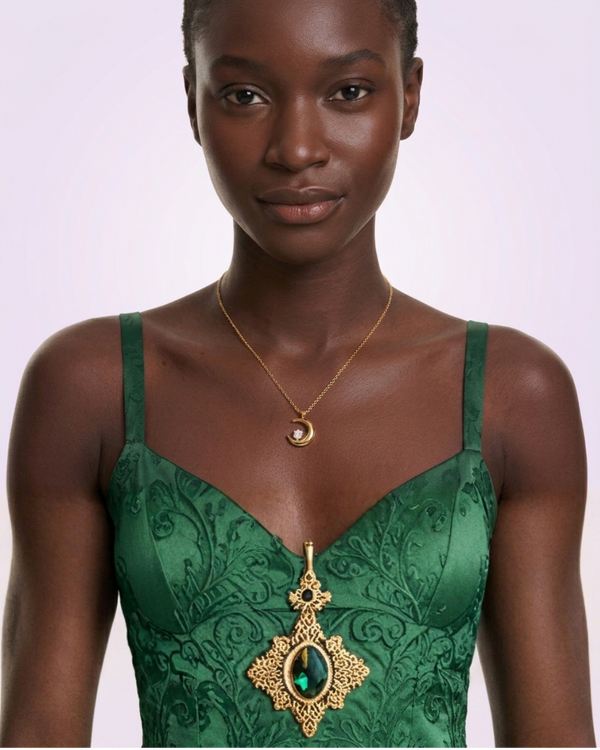 Collier Croissant de Lune Scintillant