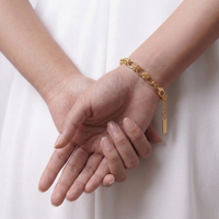 Bracelet Chaîne Mailles Audacieuses Doré