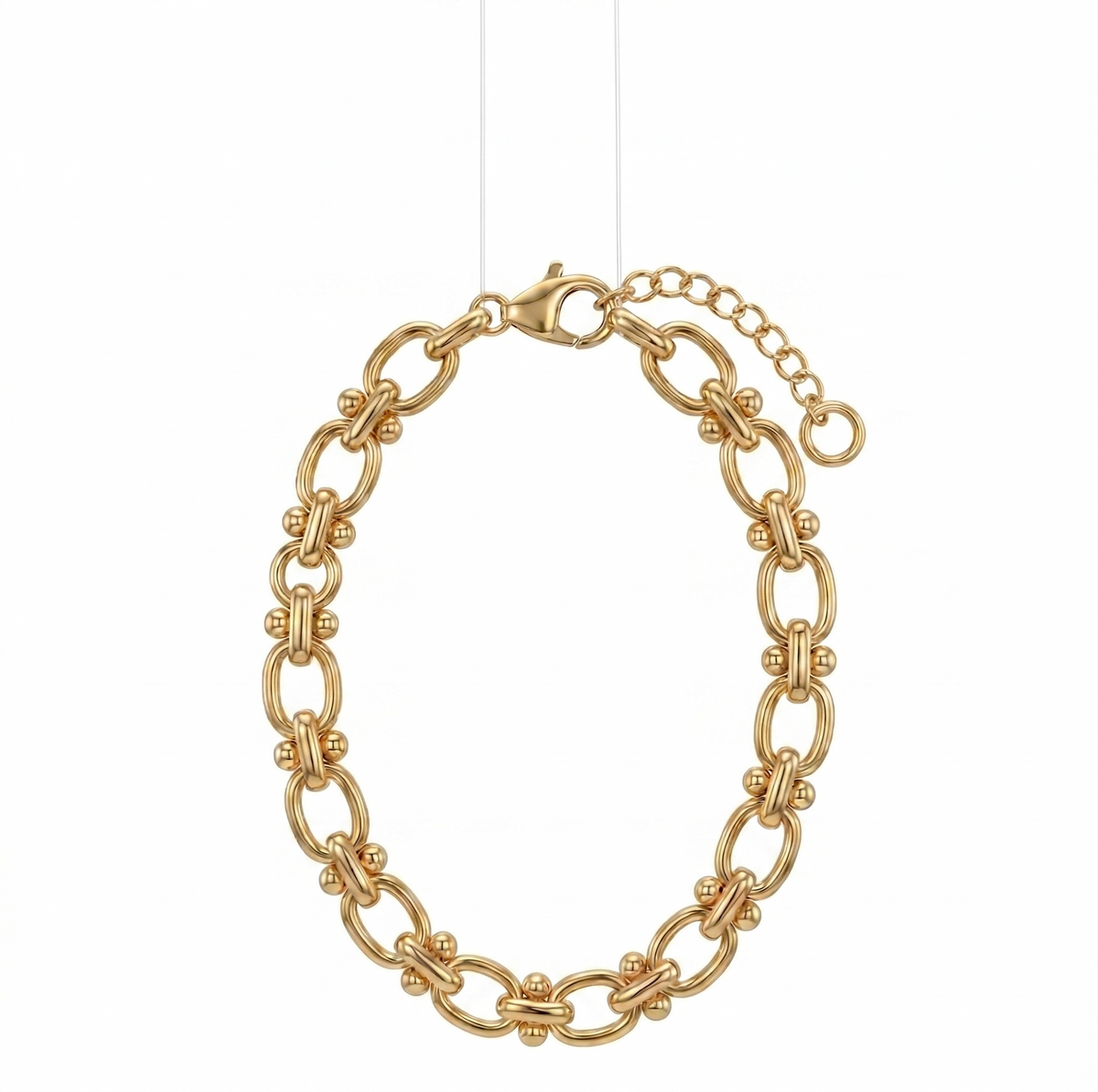 Bracelet Chaîne Mailles Audacieuses Doré
