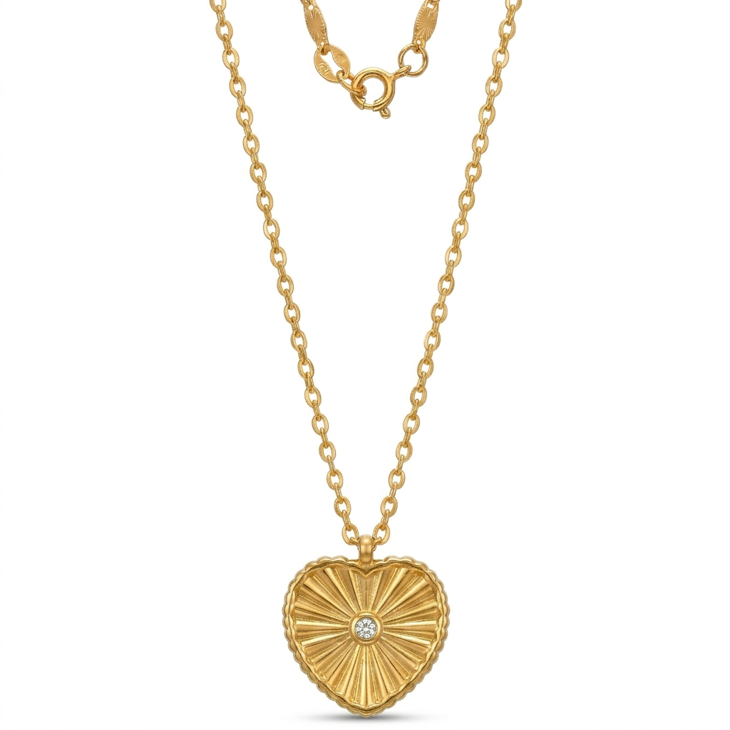 Collier Doré Cœur Éclat Solaire