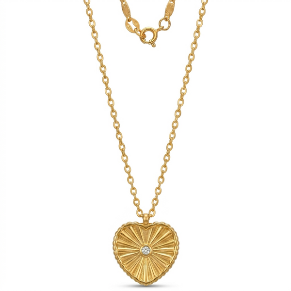 Collier Doré Cœur Éclat Solaire