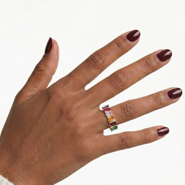 Bague Ajustable Éclat Arc-en-Ciel