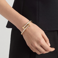 Bracelet Jonc Éclat Doré Scintillant