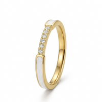 Bague Dorée Éclat de Nacre Blanche