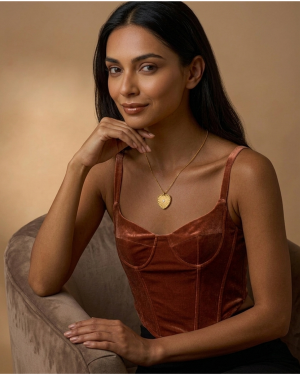 Collier Doré Cœur Éclat Solaire