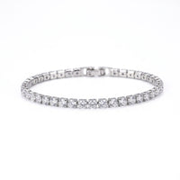 Bracelet tennis argenté étincelant femme