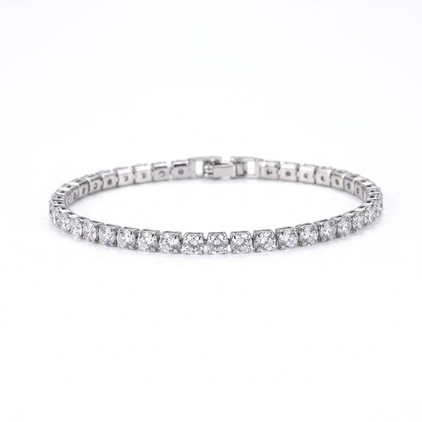 Bracelet tennis argenté étincelant femme