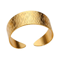Bracelet manchette dorée striée vintage
