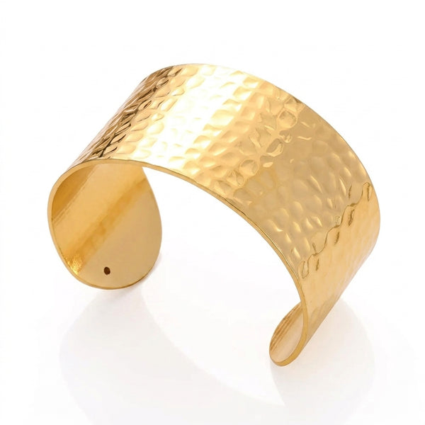 Manchette dorée texturée brillante femme