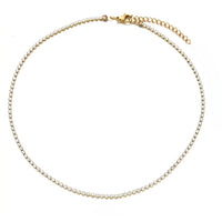 Choker tennis doré, ras de cou scintillant