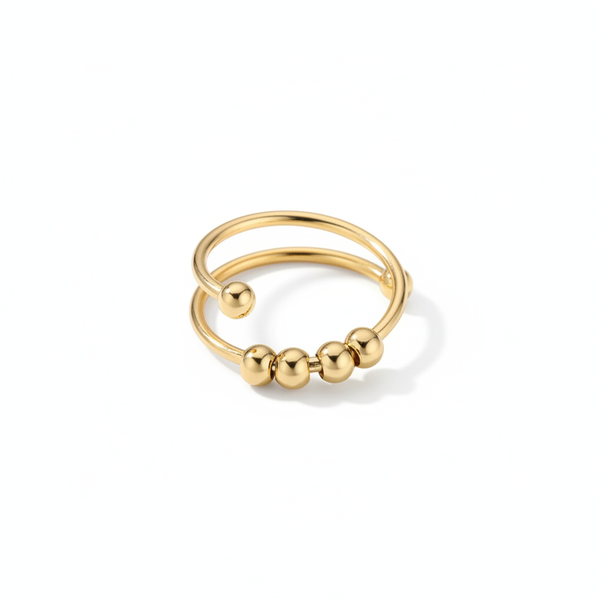 Bague Perles Anti-Stress Dorées — photo 1