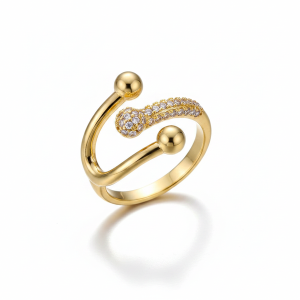 Bague Deux Sphères & Diamant Central — photo 1