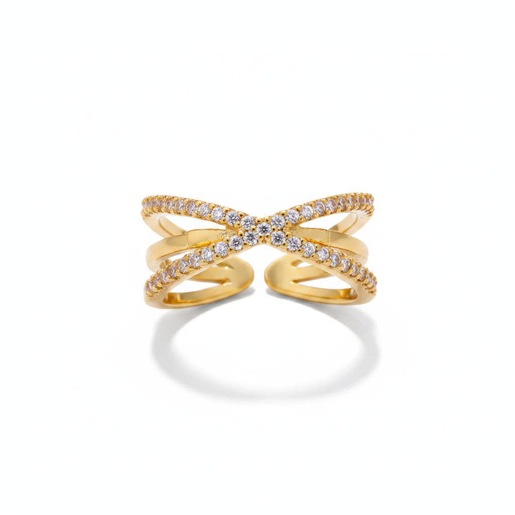 Bague Croix Céleste Pavée — photo 1