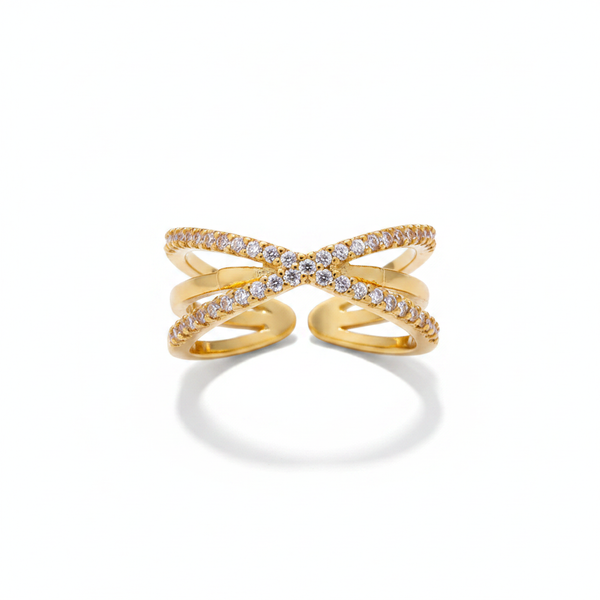 Bague Croix Céleste Pavée — photo 1