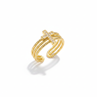Bague Triple Torsade & Croix de Lumière — photo 1