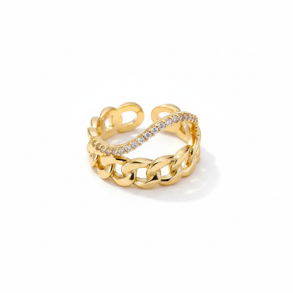 Bague Onde & Chaîne Dorée — photo 1