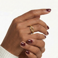 Bague Onde de Zircons & Chaîne d'Or — photo 2