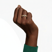 Bague Chaîne Cubaine Pavée de Diamants — photo 2