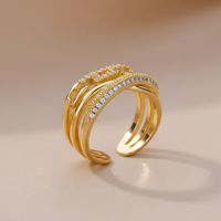 Bague Multi-Rangs Chaîne & Éclat — photo 3
