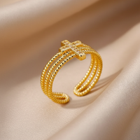 Bague Triple Torsade & Croix de Lumière — photo 3