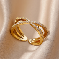 Bague Croix Céleste Pavée — photo 3